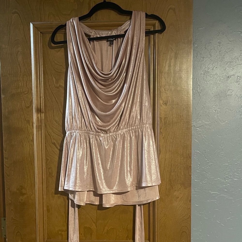 Metallic Peplum Tank